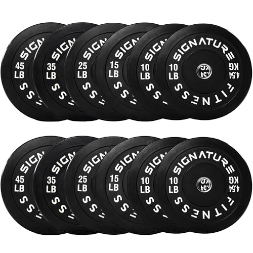 Image of Fitvids Olympic Bumper Plates Set 2' Weight Plates for Strength Training & Weightlifting Set: 280 lbs (4x 10LB+2x 15 /25 /35 /45 LB Pairs)