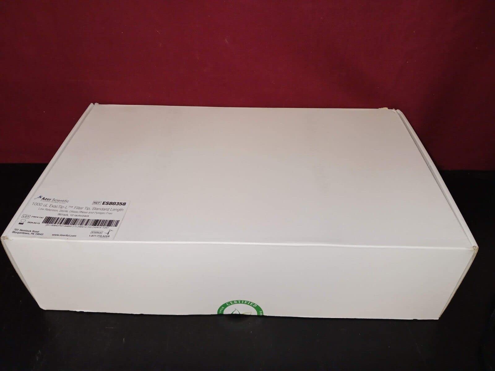 Azer ES80358 ExacTip-L 1000 µL Sterile LTS Pipet Filter Tip/Sealed Box of 960