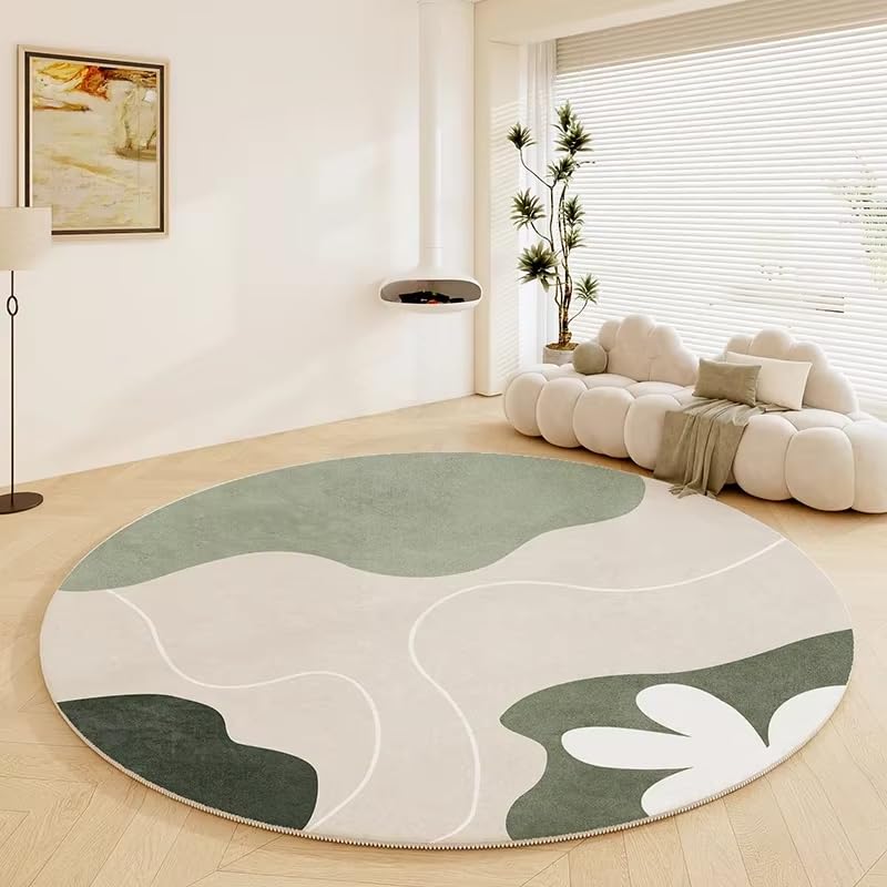 Tapis rond moelleux lavable et antidérapant pour sécuriser votre chambre