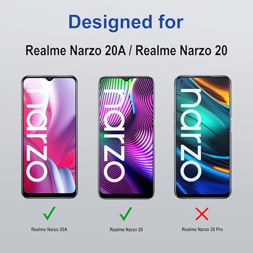 Image of ZAP CASE HD Plus Tempered Glass Screen Protector Compatible For Realme Narzo 20A (Black) Edge To Edge Coverage With Easy Installation Kit