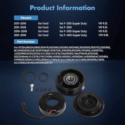 Image of ECCPP AC Clutch 2011-2016 Fit for Ford for F-250 for F-350 Super Duty 6.2L