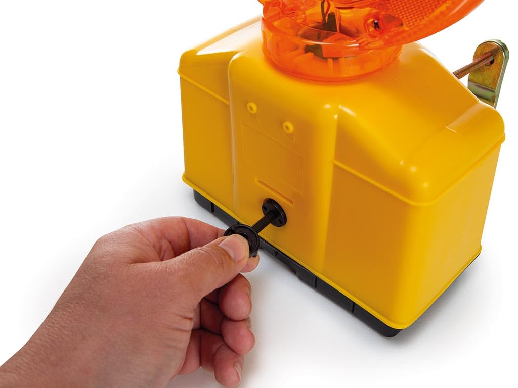 Perel Lampe de chantier LED orange, pour une grande visibilité sur le chantier ou dans les zones dangereuses