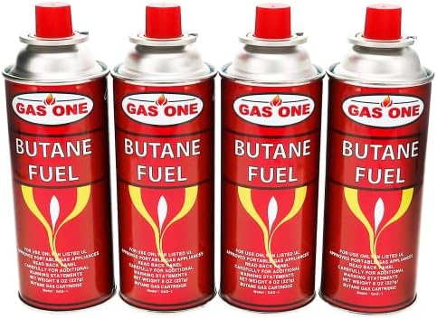 Gas One 4 Pack - 8oz Camping Fuel Canisters for Portable Gas Stoves - UL Safety Certified - Made In Korea