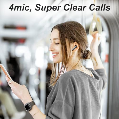 Wireless Earbuds, Bluetooth 5.3 Headphones with HiFi Stereo Sound, 40H Playtime with LED Power Display Charging Case, IPX7 Waterproof in-Ear Earphone with Mic for Phone Computer Laptop,Black - Image 6