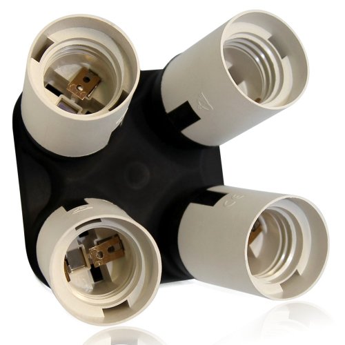 TORCHSTAR 4 in 1 E26/E27 Light Socket Splitter - Bulb Socket Adapter Converter for Photography, Studio, Home Lighting