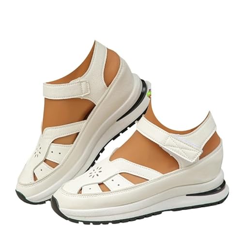 Orthopedic Sandals for Women, 2026 Summer Comfortable Platform Hollow, Out Breathable Wedge Sneakers (C-White,24.5 cm) [���s�A���i]