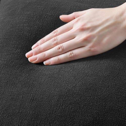 Image of MIULEE Boho Linen Fringe Decorative Euro Throw Pillow Covers Black 24x24