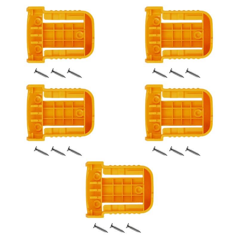 Battery Mount Holder Compatible with Milwaukee M-18 Battery 5Pack (Yellow)