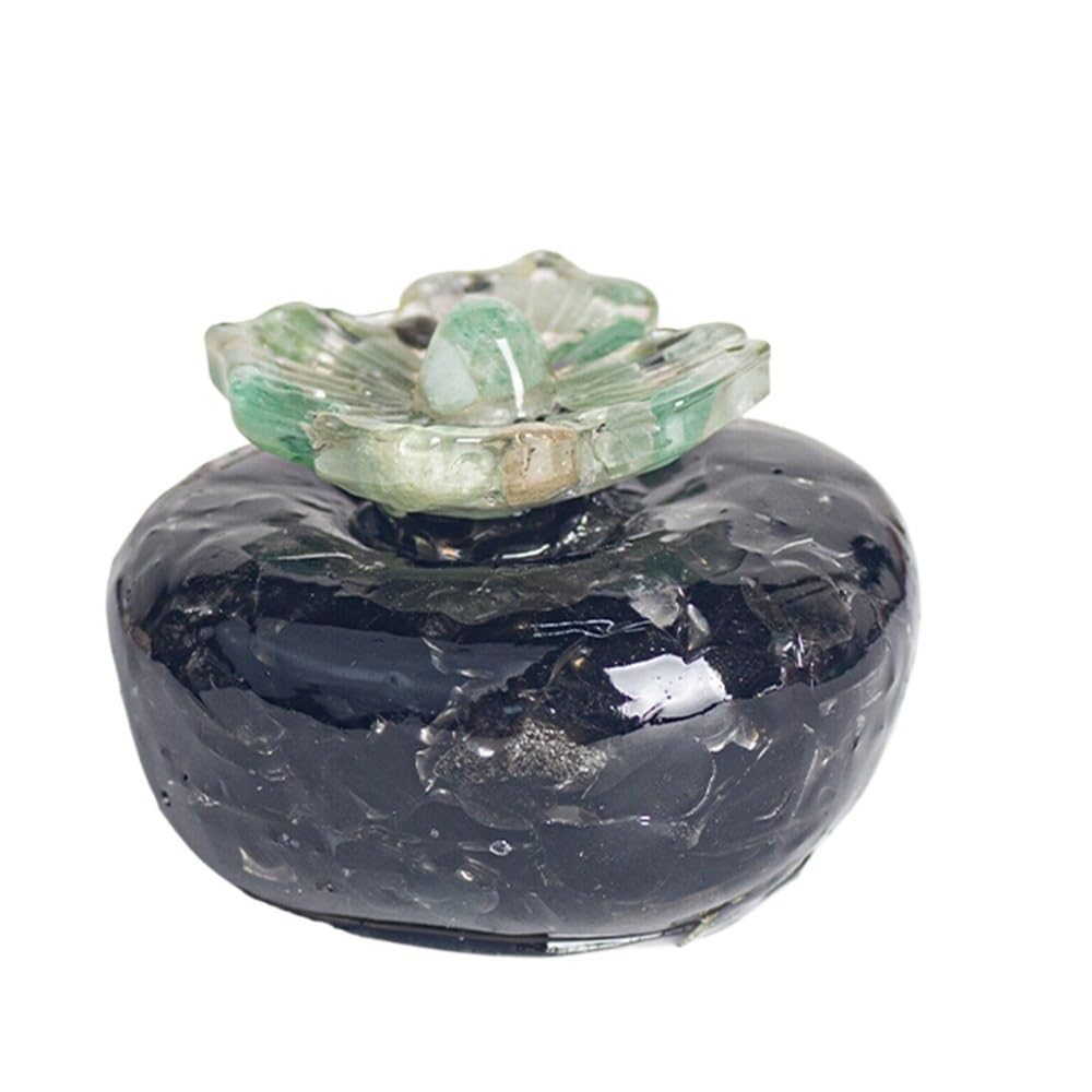 HUFFA Natural Crystal Resin Stone Fragments - Persimmon Resin Crafts for Home Decor and Desktop Ornaments(Obsidian)