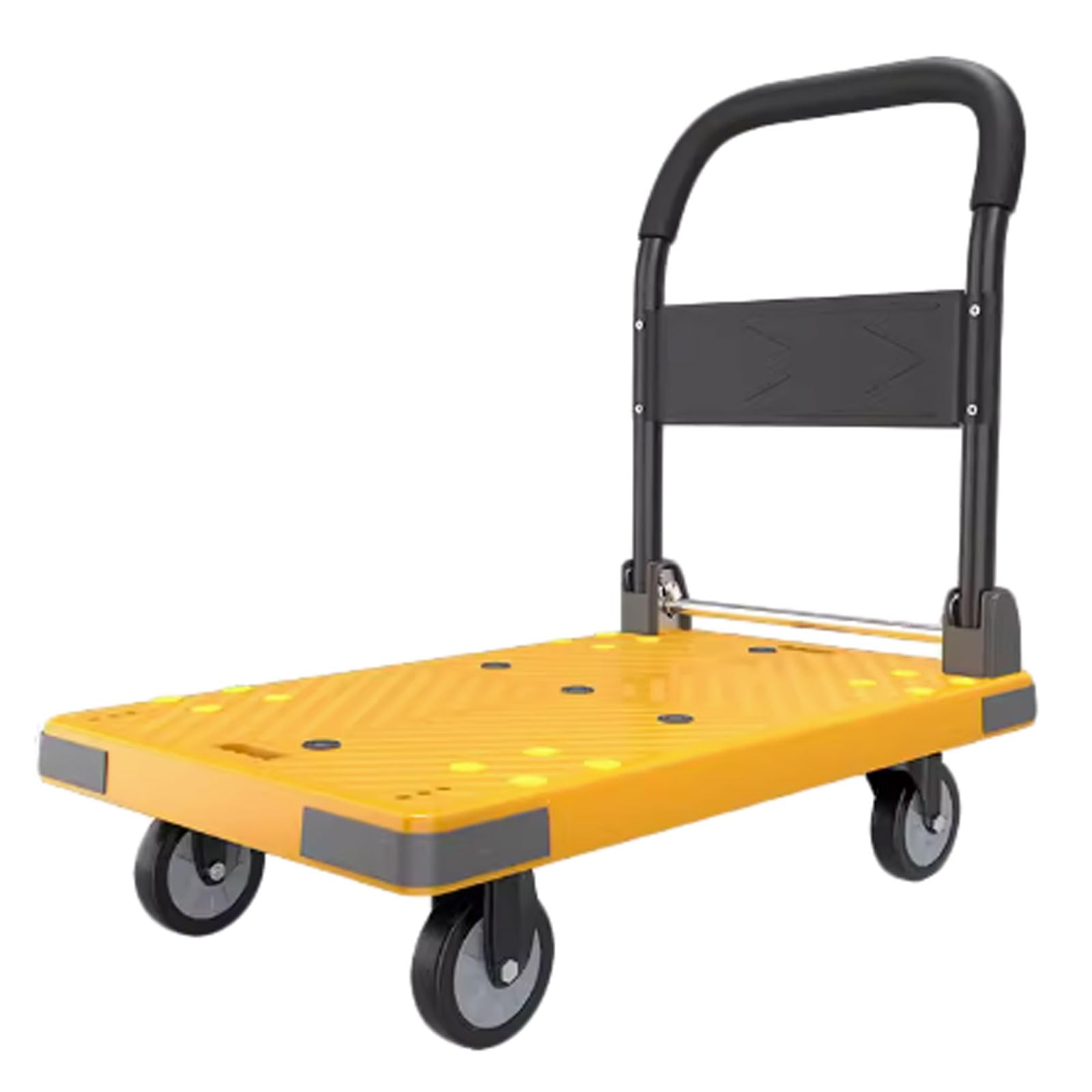 Platform Truck Cart, Foldable Platform Hand Truck with Swivel Wheels Multicolor Multiple Sizes(Yellow,L)