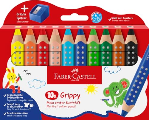Faber-Castell 110636 Set Grippy, 10 Jumbo Buntstifte für...