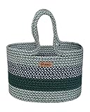 Pano Polypropylene Multipurpose Storage Tote Bag, Hand Basket, Beach Bags for Women, Organizer, Shopping Bag, Tote Hand Basket for Lunchbox, Water Bottle, Green, FIORIS
