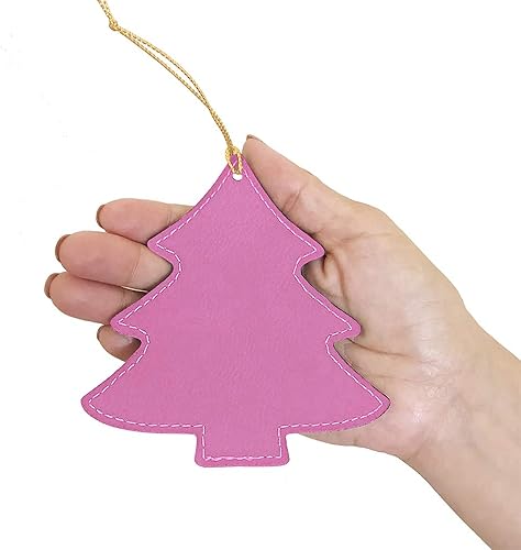 Miniatura 3 de LaserGram Personalized Christmas Ornament, World's Greatest Employee, Faux Leather, Custom Laser Engraved Gift Idea (Tree Shape, Pink)