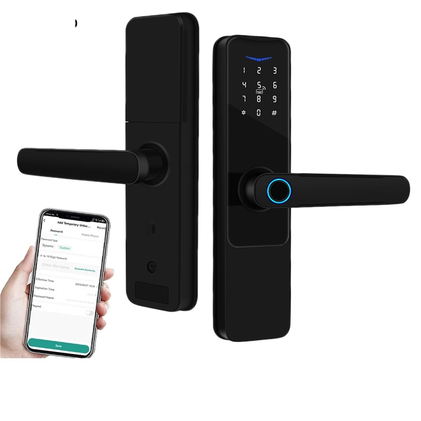 Inteligentny zamek do drzwi z uchwytem dostęp bezkluczykowy wejściowych WIFI inteligentne życie darmowa aplikacja zdalnie sterowane 35-120mm(22 x 240 (6085))