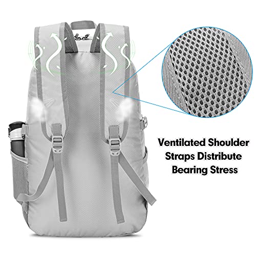 Image of ZOMAKE Lightweight Packable Backpack, 35L Foldable Daypack (Silver Grey)