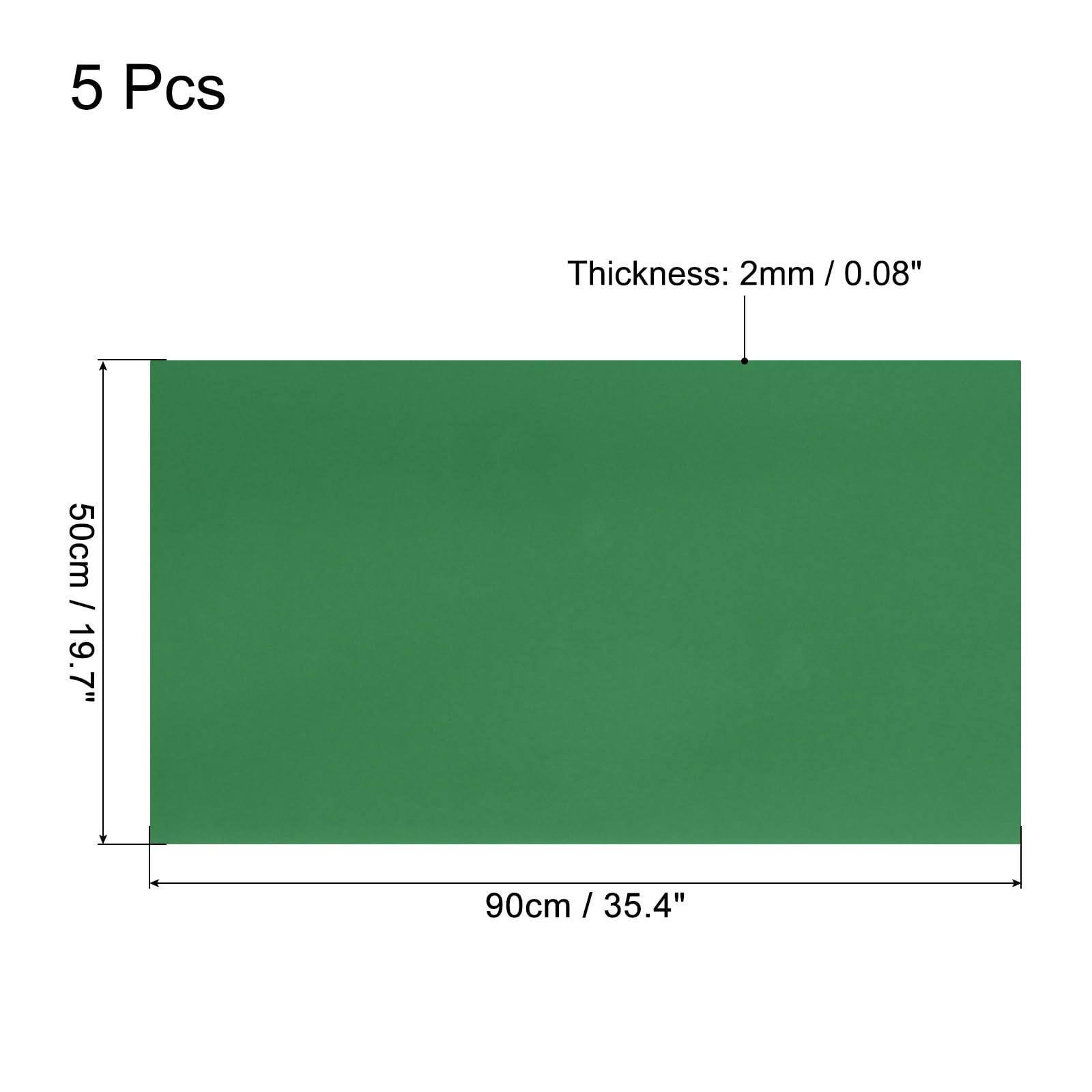 QUARKZMAN Lot de 5 Feuilles Feuilles en Mousse EVA Vert Herbe 90 cm x 50 cm