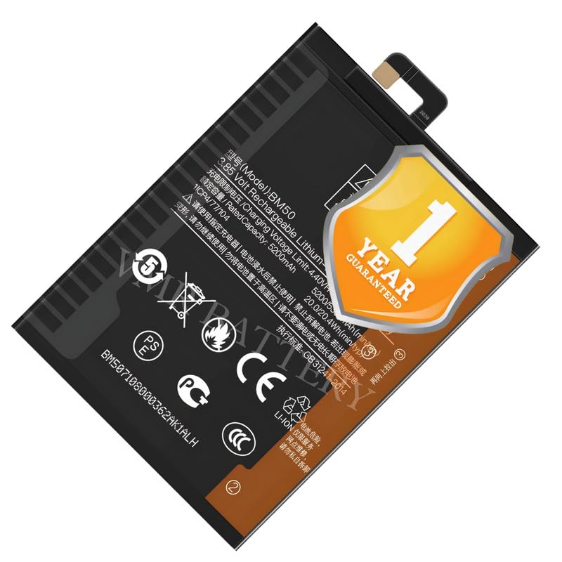 Image of Original BM50 Battery Compatible for Xiaomi Mi Max 2 (MDE40, MDI40) - (5300mAh) - 1 Year Warranty K7
