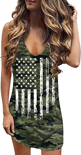 Image of Live Simple Coconut Tree Sleeveless Mini Dress Summer Beach Mini Dress Women's Summer Casual Sexy V Neck Mini Tank Dress
