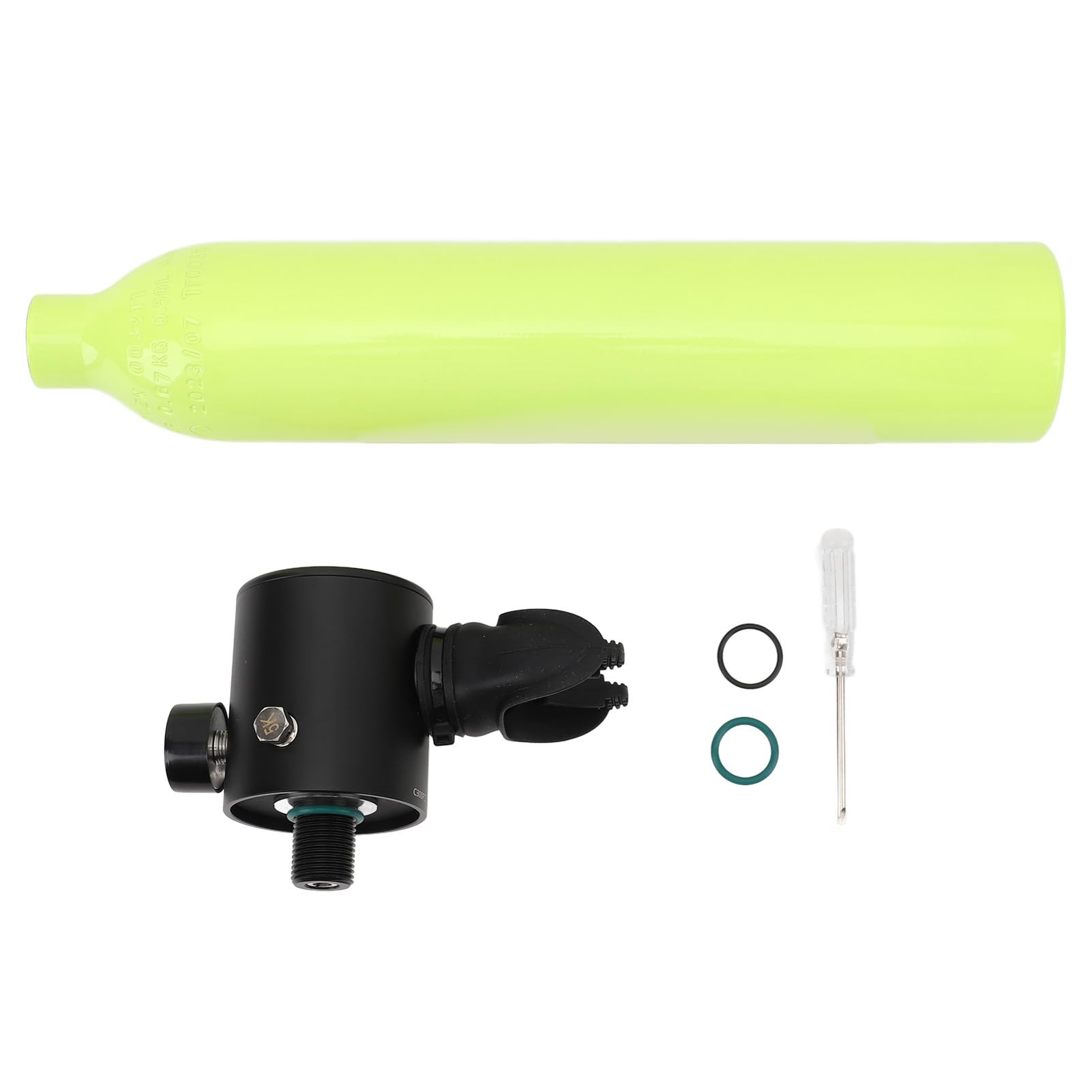 Mini butla do nurkowania 0,5 l przenośna z Mini Diving Oxygen Cylinder do ciśnieniomierza do snorkelingu (zielony)