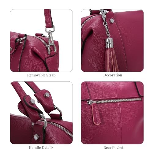 Image of HESHE Womens Genuine Leather Purse Satchel Tote Bags Ladies Real Leather Bags Crossbody Handbags