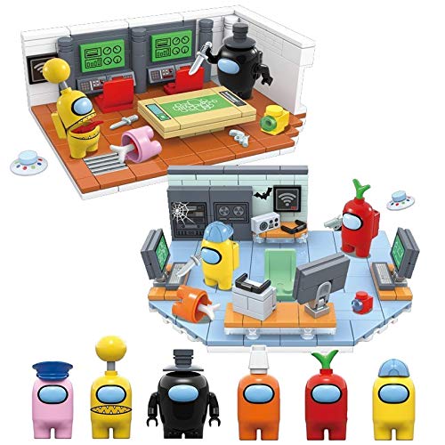 Among Building Blocks, Space Alien Figures Peluche Game Model Kit Bricks Classic Kids Toy for Kids Gifts Mini Statues, Among Figures Game Model (82295+82296)