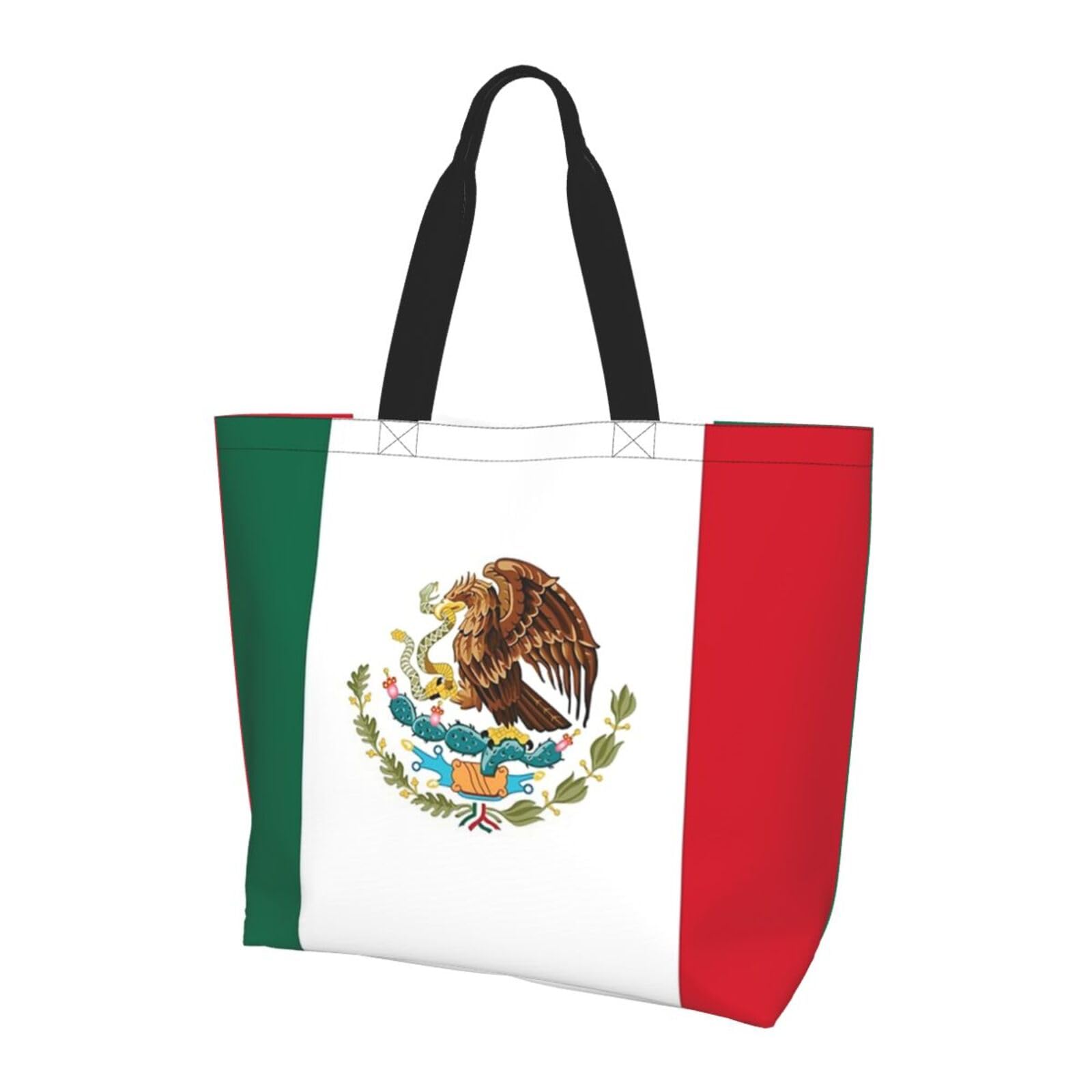 ROSIHODE Cute Flag Large Tote Bag For Women Men Reusable Grocery Bag Shopping Shoulder Bag For Travel Work Beach Gym