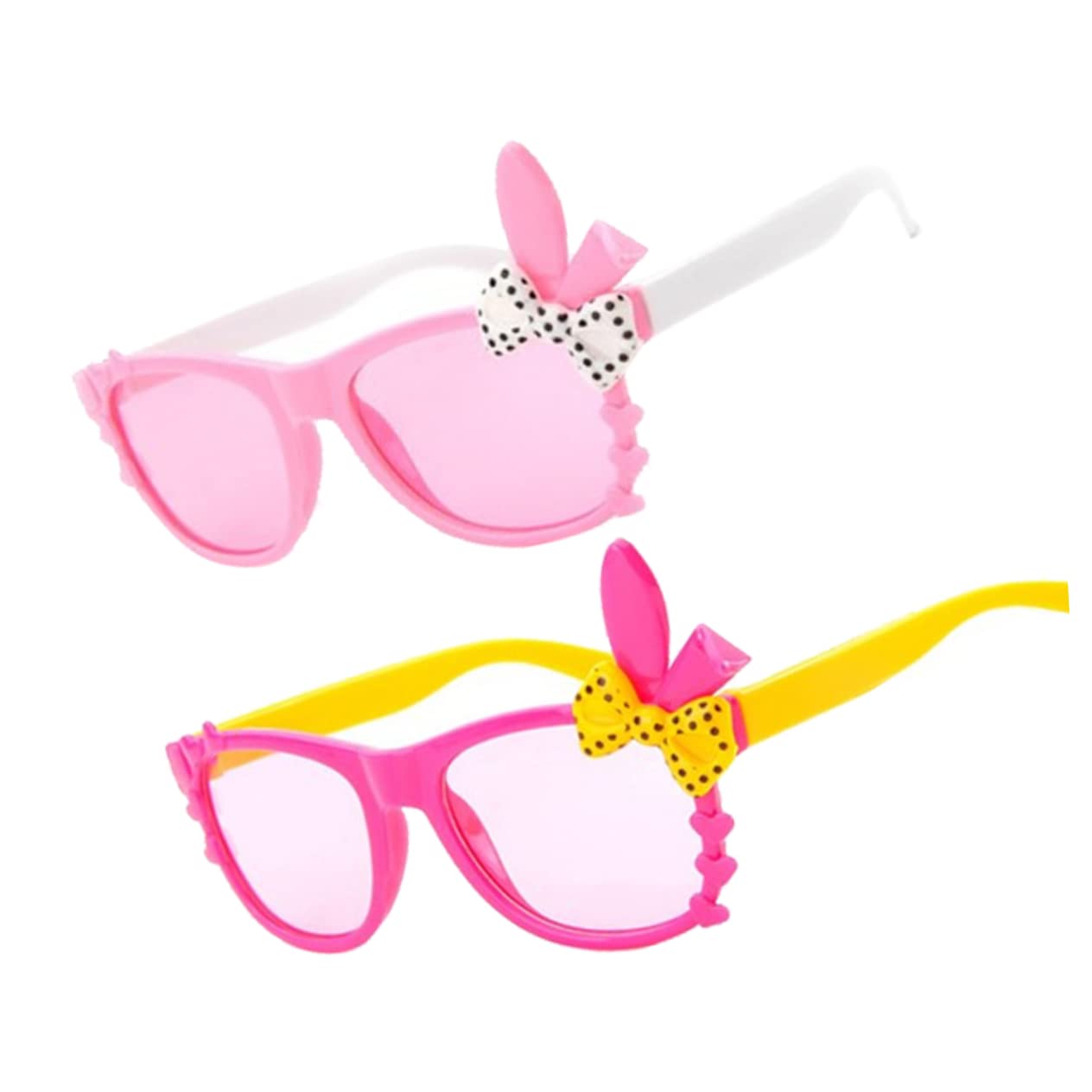 Ipetboom 2pcs Rabbit Ear Kids Sunglasses Bowknot Easter Glasses Blue Light Protection Random Color