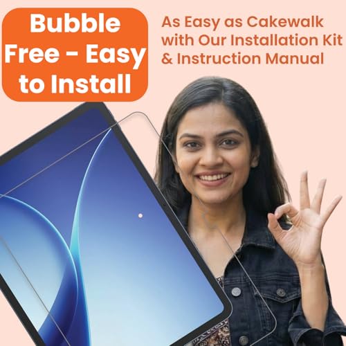 Image of Tough Lee Tempered Glass Screen Guard Protector for Oppo Pad 5 (12.1 Inch) Tablet (Anti Scratch, FingerPrint, SmudgeProof) (with Easy Installation Kit) (Pack of 1)