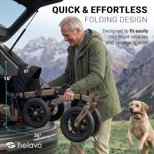 Image of Helavo All Terrain Walker, 12 inch Pneumatic Tires, Outdoor Rollator Walker