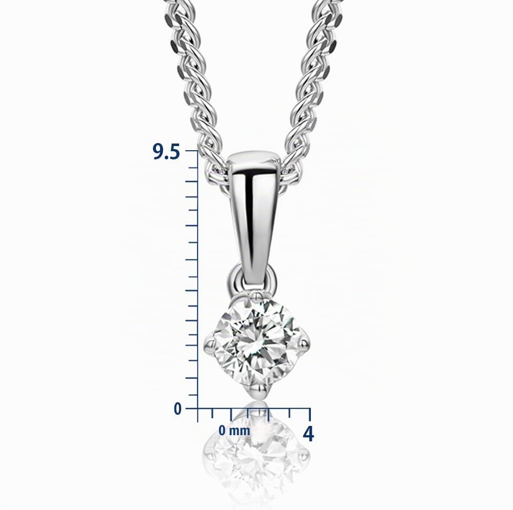 MIORE Schmuck, Kette Damen, Kettenanhänger Weißgold/Gelbgold 375 9kt mit Halskette Silber 925/ Vergoldet 18K und Diamant 0.10/0.15/0.25ct, Echt Gold Anhänger, Silberkette, Damen Schmuck Handgemacht