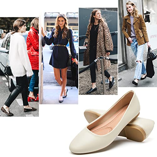Image of Hash Bubbie Women's Flats Shoes Ballet Flats Dress Shoes Comfortable PU Leather Slip on Shoes for Women