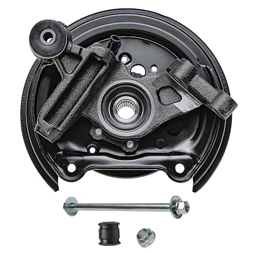 Image of Detroit Axle - Rear Right Steering Knuckle for 2001-2008 Subaru Forester w /Rear Disc Brakes, Passenger Side Steering Knuckle & Wheel Bearing Hub Assembly 2002 2003 2004 2005 2006 2007 Replacement