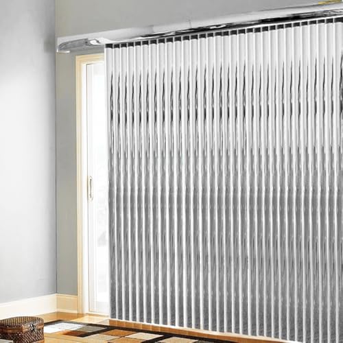BlindDen - Vinyl Vertical Window Blinds for Home - Vertical Blinds for Sliding Glass Doors - Silver - (72
