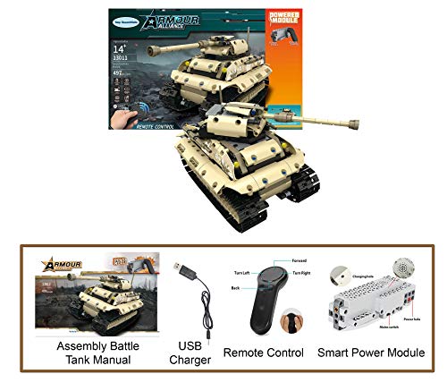 Toy Essentials 497 Pieces Army Battle Tank Remote Control Building Block Set - Thumbnail 6
