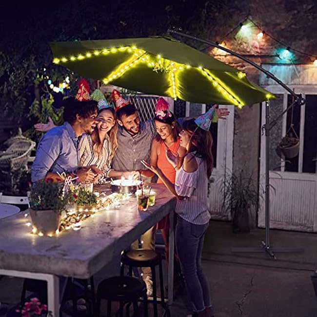Patio Umbrella String Lights 104 Ultra Bright LED Beads Battery and USB Operated 16 Color Changing