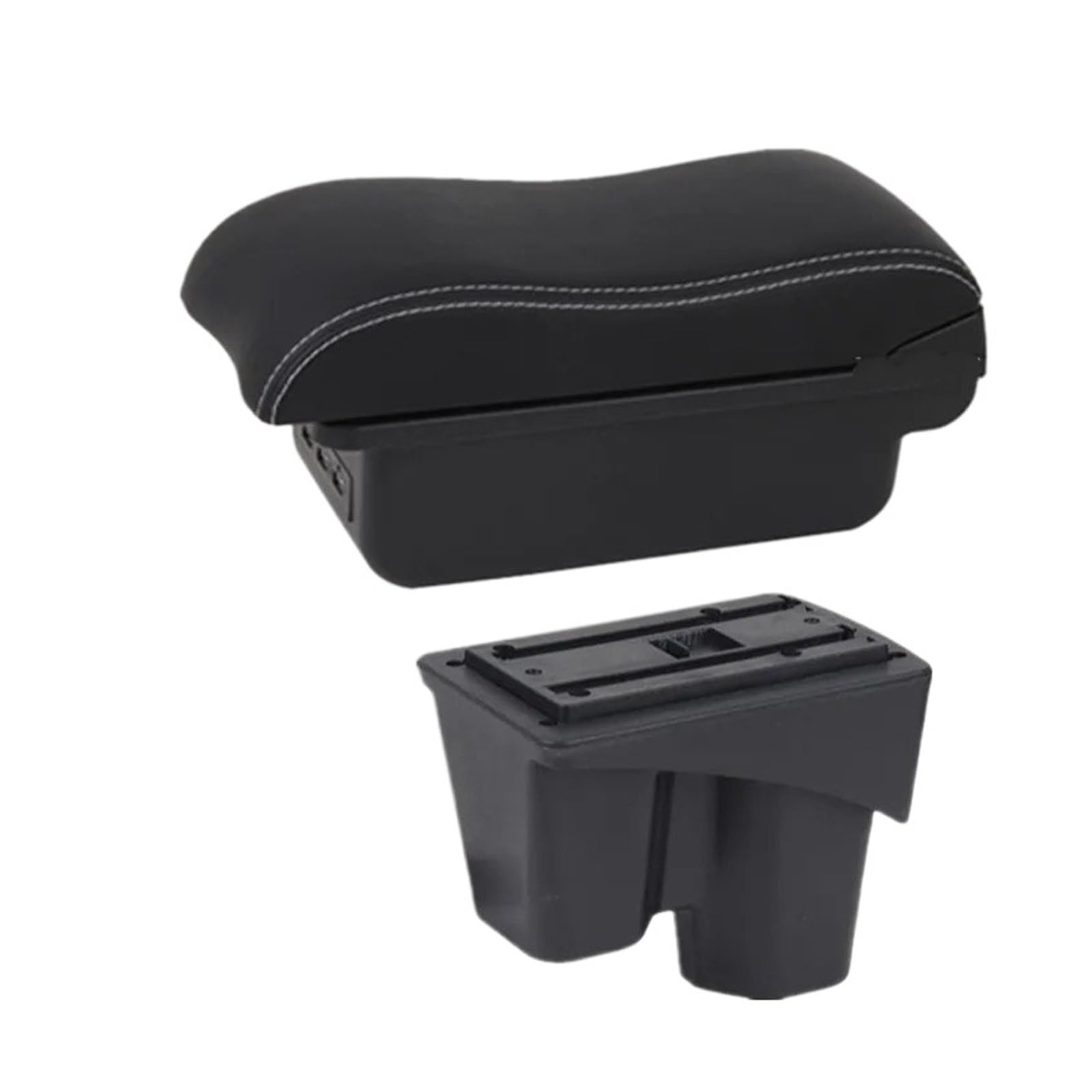 UMDJJU For City 2010-2018 Car Armrest Box Central Storage Interior Dedicated Retrofit Accessories Car Centre Console Armrest Box(B3 white line 3USB)