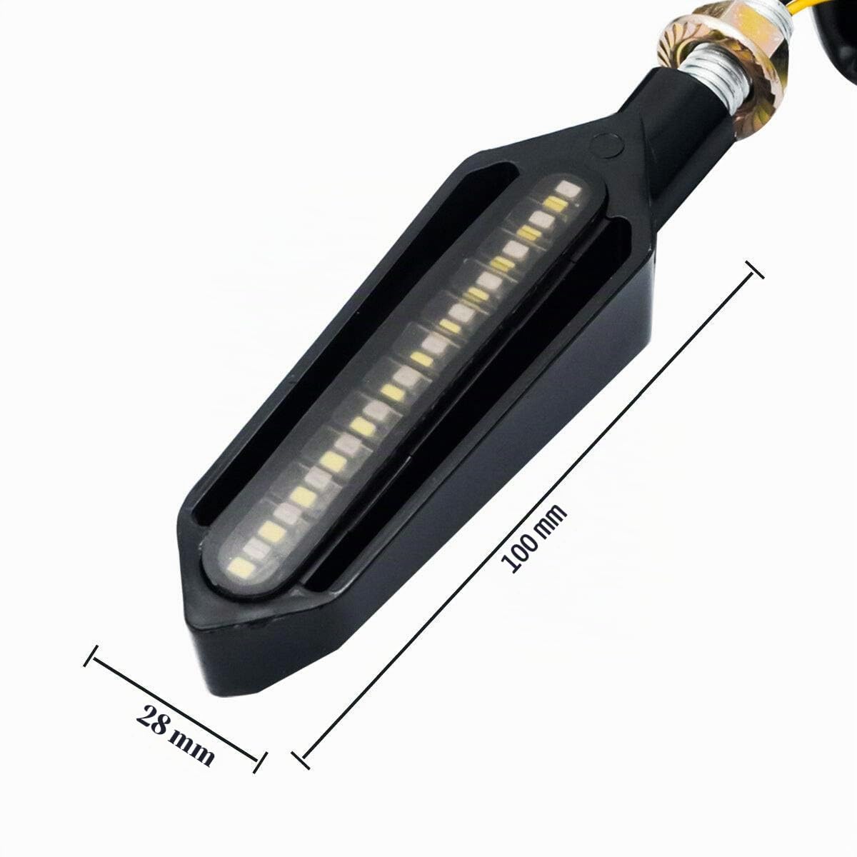 Baceyong Feux de moto universels 4PC, 24 LED, comprenant 2 clignotants, 1 feu de jour blanc avant et 1 feu stop rouge arrière