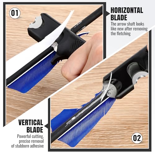 image for Enhon Fletching Removal Tool Dual Angle Arrow Fletching Tool for Preci
