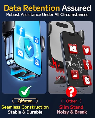 Image of Qifutan Dash Mounted Holders Phone Holders for Your Car Phone Mount for Car Dashboard Windshield Air Vent Universal Desk Mounts Hands Free Automobile Cell Phone Holder Fit for iPhone Smartphone