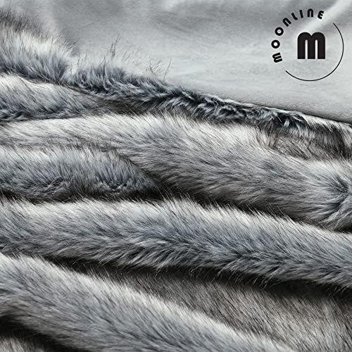 Moonline Luxurious Faux Fur Throw Blanket, Shaggy & Fluffy Throw Rug, Ultra Soft With Long Pile & Brushed Tips, Plush Fuzzy Blanket For Bed Couch Sofa Chair Home Accent Decoration, (50“ X 70”, Grey) #TOP2