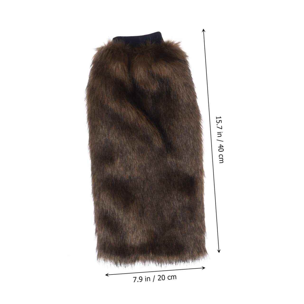 Toyvian Scaldamuscoli Lunghi in Pelliccia Ecologica 40cm Marrone | Leg Warmer Morbido e Leggero, Stile Fashion per Donne e Ragazze, per Autunno e Inverno
