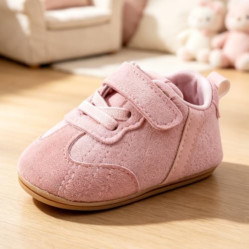 Image of Baby Boys Girls Sneakers Toddler Non-Slip Soft Rubber Sole First Walking Shoes Infant Newborn Crib Dress Shoes