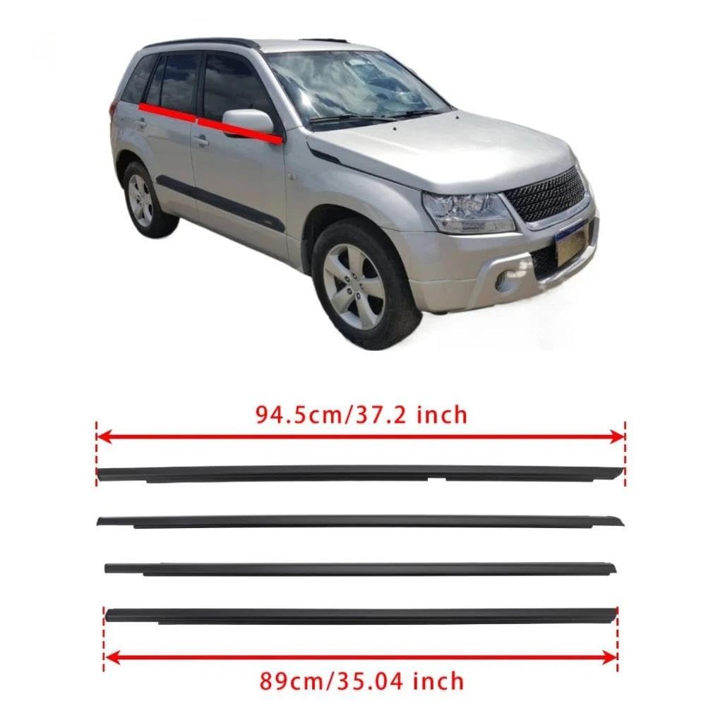 Guarnizioni per porte e finestrini 4 Pezzi 5 Porte Finestrini Esterni In Gomma 83831-65J00 Guarnizione In Gomma Protettiva Per Vetri Per Grand Per Vitara 2011 Insonorizzante Impermeabile