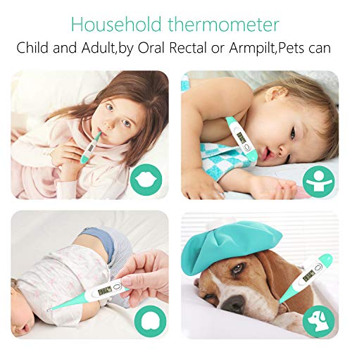 Digital Thermometer, Adoric Oral Rectal and Underarm Termometro with Flexible Tip, Fever Body Temperature Indicator for Children Babies- Accurate and Fast Readings