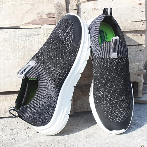 Image of ATHCO Mens Plano Memory Foam Comfort Shoes|Running|Walking|Training|Gym|Jogging|Sneaker|Athletic|Slipon|Flexible|Lightweight|Dailyuse|Sports|Casual|ExtraSoft|Fitness