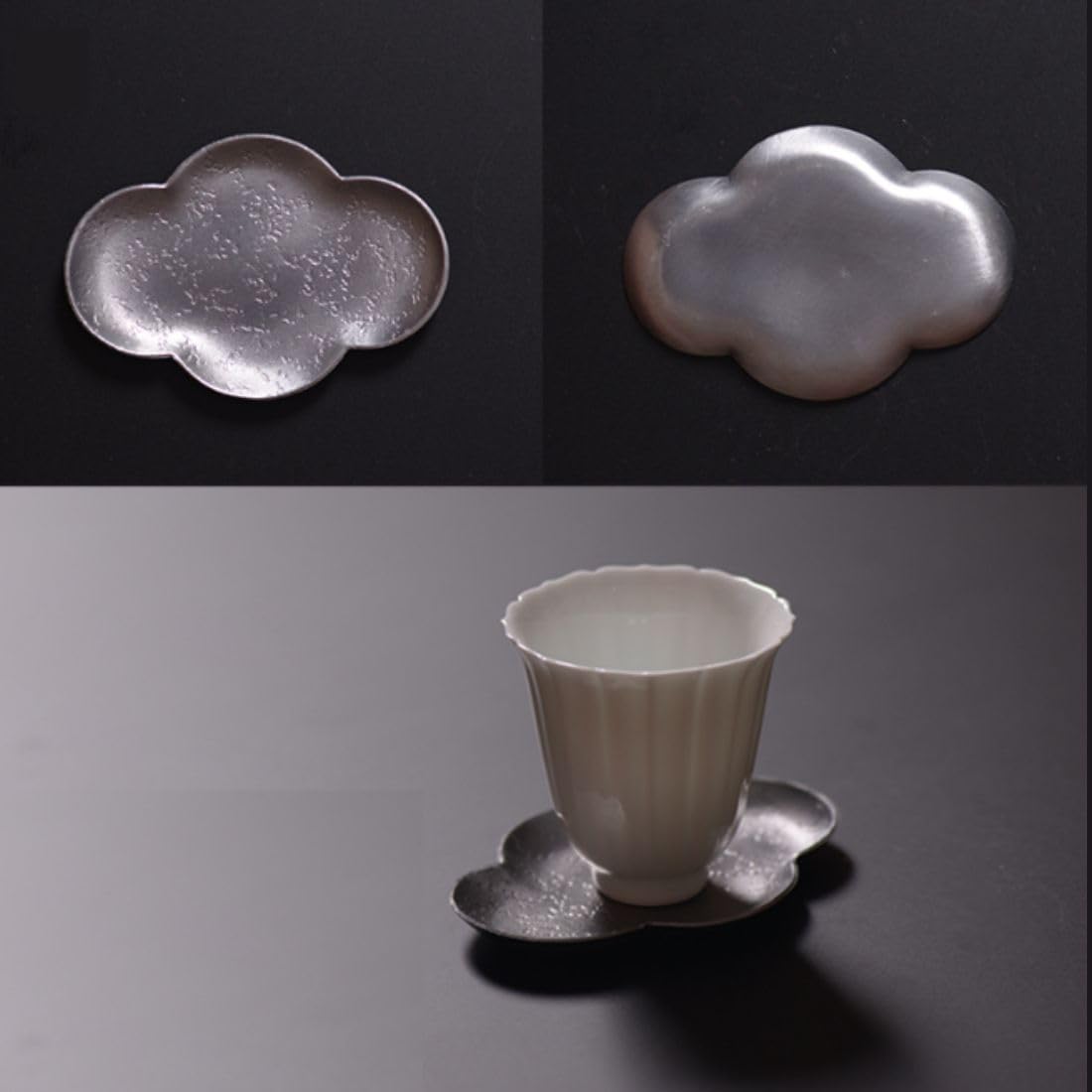 Amazon | 茶器 錫製 茶托 茶道具 煎茶道具 5個 セット 花菱 コースター