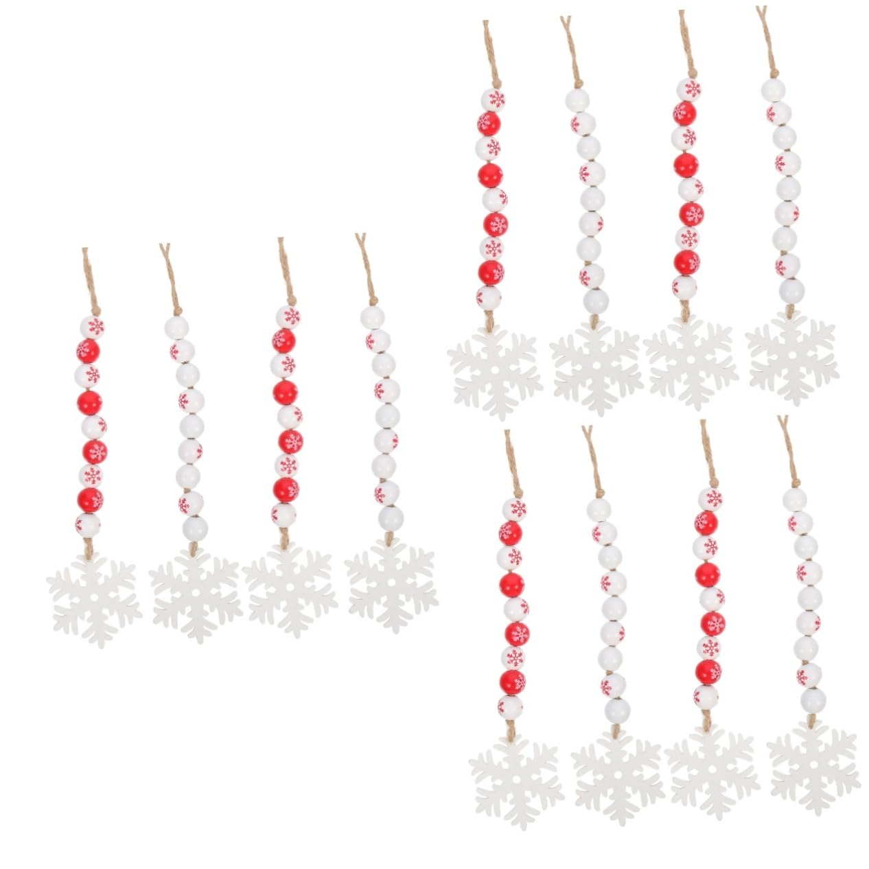 STOBAZA 12 Piezas Colgante de de Nieve con Cuentas de Madera Bolas navideñas Xmas Decorations encantos de de Nieve Adornos de de Nieve Adornos Colgantes de Navidad