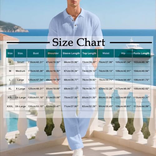 Mens Casual 2 Piece Outfits Lapel Neck Button Down Long Sleeve Shirts and Long Pants Set Loose Basic Lounge Outfit3