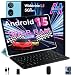 DMOAO Tablette 10 Pouces Android 15 avec 30 Go RAM + 2 to ROM Expansion, Widevine L1, 5G Wi-FI, Gemeni AI, 8 cœurs, GPS, 2 en 1 FHD Tablette Tactile avec Clavier et Souris, Bleu