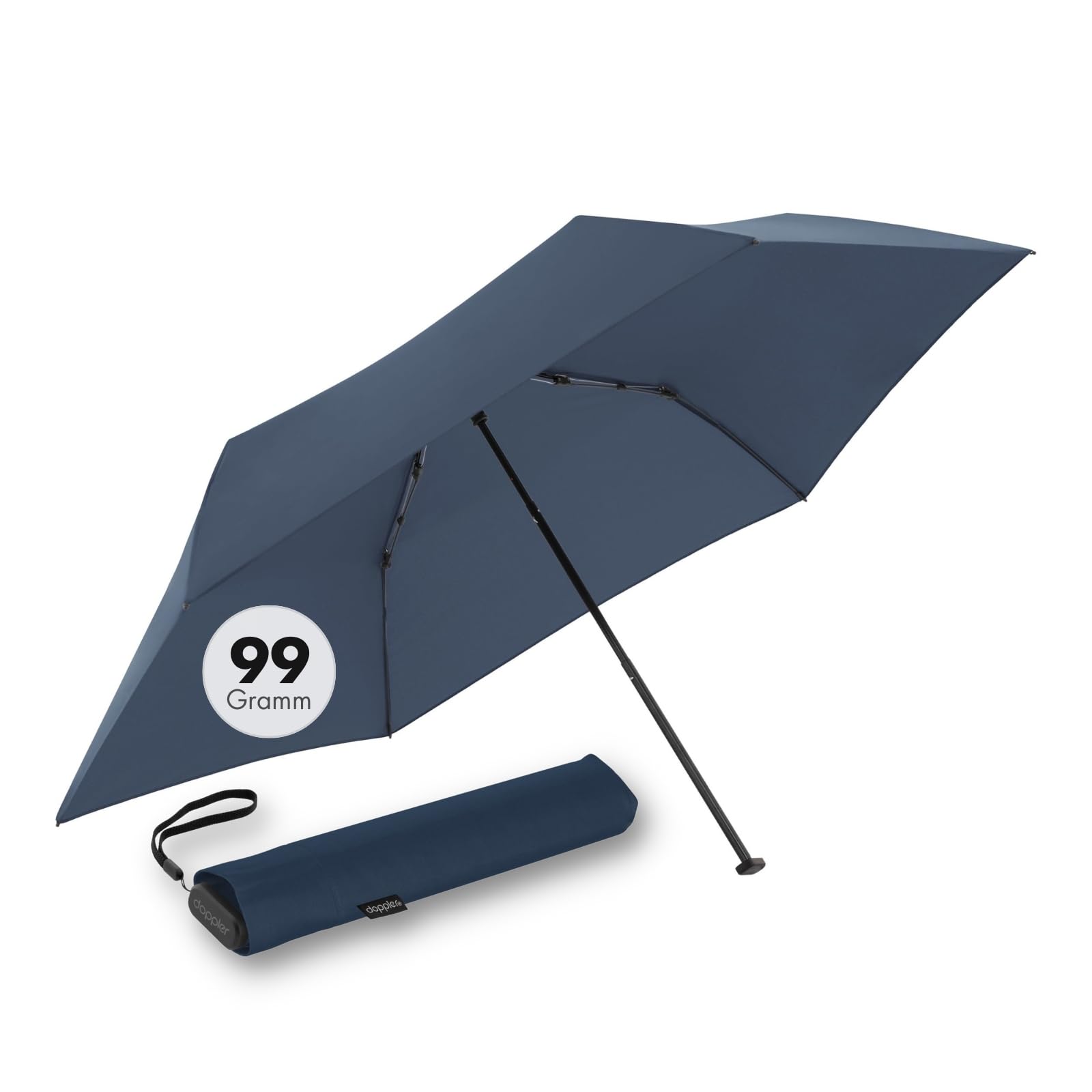 Doppler Taschenschirm Zero,99 Flat I Ultra leichter Regenschirm I Kleiner Schirm I Mini Regenschirm I Leicht zu Öffnen I Flach & kompakt I Taschenregenschirm windproof